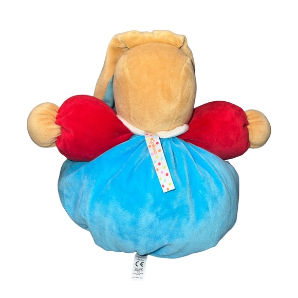 Kaloo Bunny Rabbit Apple Worm Blue Green Orange Velour Round Rattle Big Feet - Picture 5 of 10